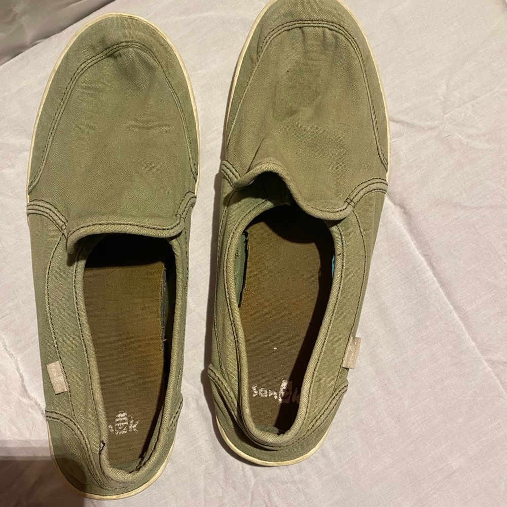 Sanuk Sage Green Slip-On Loafers - Picture 2 of 3